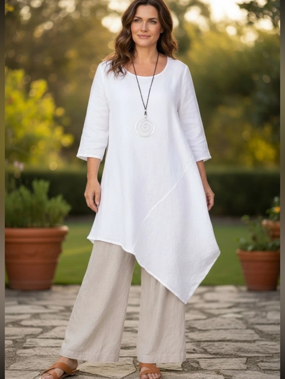 Bryn Walker Naida White Asymmetrical Tunic Size XL